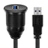 ICESPRING 3.0 3.0 -(3 1 USB Male to USB Female AUX Flush Mount Car Mount Extension Cable for Car Truck Boat Motorcycle