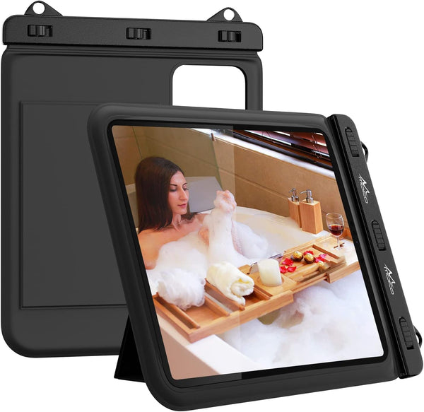 MoKo Waterproof Tablet Case for Fire HD 10, iPad 10th, iPad Pro 11, Galaxy Tab S6/S7 - Stand Holder Dry Bag