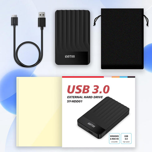 Portable External Hard Drive Storage, Mobile HDD USB 3.0 for PC, Mac, Desktop, Laptop, PS4, PS5, Xbox (Black, 320GB)