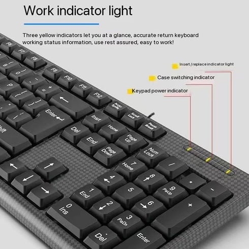 Guiheng Wired Computer Keyboard, Plug Play USB, Large Number Pad, LED IndicatorsErgonomic, Foldable Stands,Anti-Wear