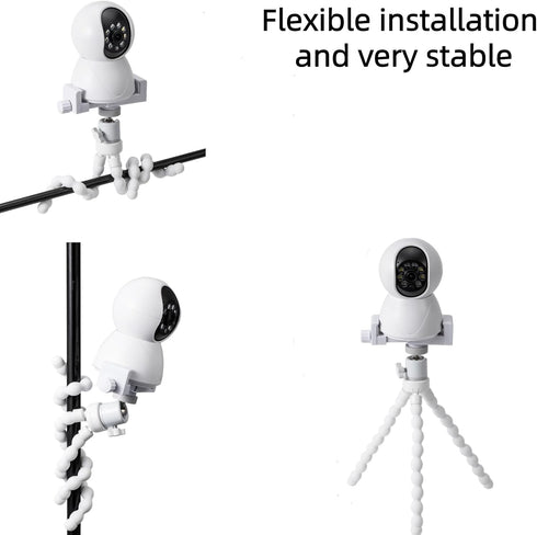 LamYHeng 2Pack Mount,360 1/4" No Drill Security Cameras Degree Rotating Swivel Mini Ball Head Mount ,Flexibl Wall Pole