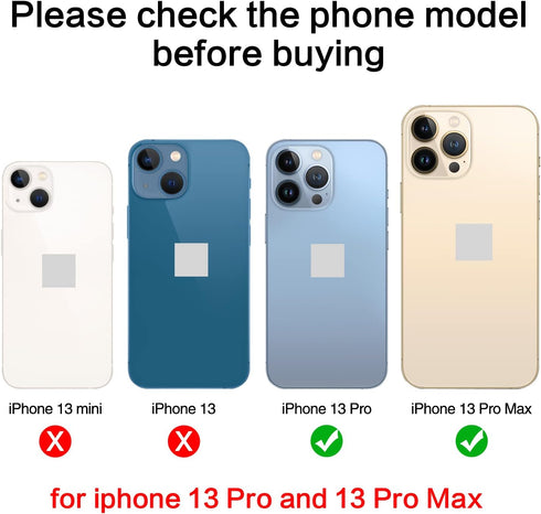 ASDAWN Back Camera Lens Glass Replacement for iPhone 13 Pro and 13 Pro Max with Installation Manual & Repair Tool Kit
