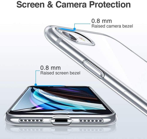 Motorola Edge 40 Neo Case with 3 x Tempered Glass Screen Protector, Transparent Shockproof Soft Silicone Protection