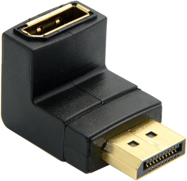 Cablecc Down Angled 90 Degree DisplayPort Male to Female Extension Adapter, 4K 60hz