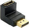 Cablecc Down Angled 90 Degree DisplayPort Male to Female Extension Adapter, 4K 60hz