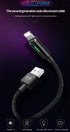 mcdodo 6FT/1.8M Smart LED USB Data Cable: Auto Disconnect & Recharge, Nylon Braided, Compatible with New Phones (Black)