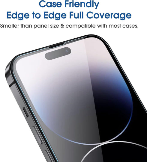 amFilm OneTouch Screen Protector for iPhone 14 Pro Max 6.7" - Dynamic Island Compatible, Full Coverage, Tempered Glass,