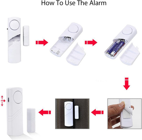 Door Window Alarm, 90DB Door Alarms for Kids Safety, Window Pool Alarms for Home (12 Pack)