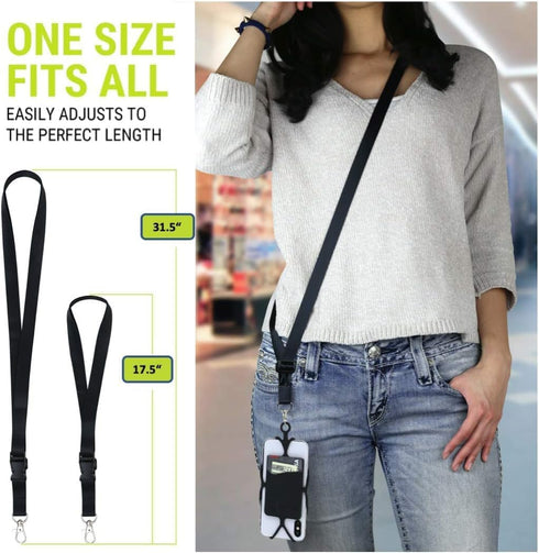 Gear Beast Universal Crossbody Pocket Cell Phone Lanyard, Compatible with iPhone & Galaxy, Black