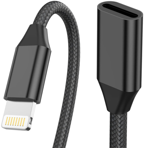 Apple MFi Certified iPhone Charger Extension Cord, 3.3FT Nylon Braided Lightning Adapter for iPhone 14 Pro, 13 Pro, 12,
