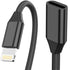 Apple MFi Certified iPhone Charger Extension Cord, 3.3FT Nylon Braided Lightning Adapter for iPhone 14 Pro, 13 Pro, 12,