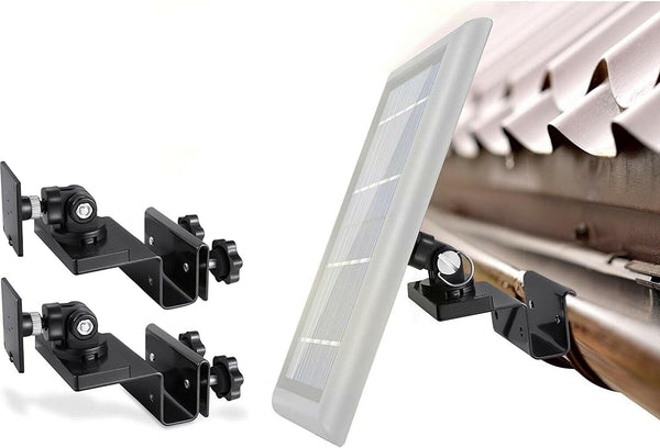 Wasserstein Gutter Mount for Ring, Arlo, Blink, Reolink Cams & Solar Panels, 2 Pack, Black