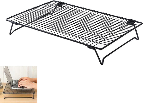UtySty Laptop Stand Low Profile Metal Foldable Laptop Riser Holder Ventilated Cooling Computer