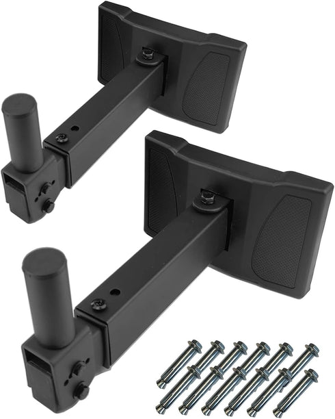 HW-339 Speaker Wall Mount, Wall Mount Brackets Support up to 100lbs, Swivel & Tilt for Large Speakers, 2 Packs (Black)