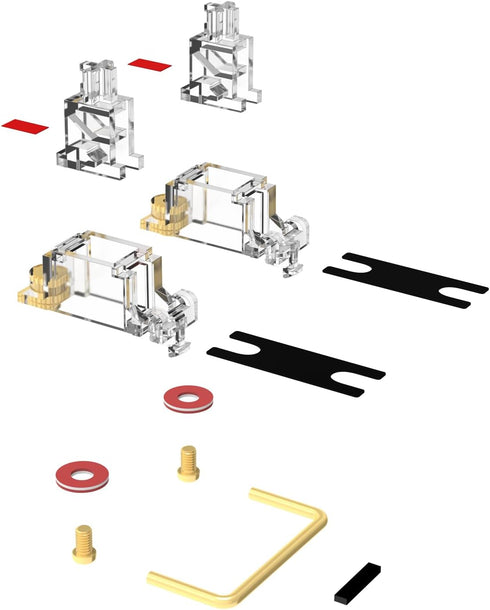 Stabilizer V2, Screw in Stabilizers with 2u 6.25u 7u Wires for Mechanical Keyboards (V2 Clear 100% Kit)