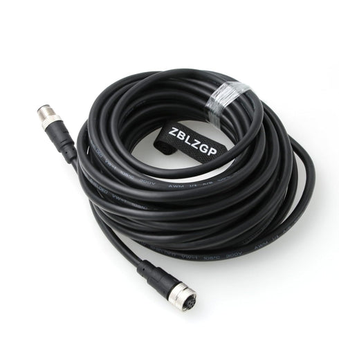 M12 8 Pin A-Coding Male to Female Connector, Waterproof Shielded Signal Aviation Cable for Industrial Camera
