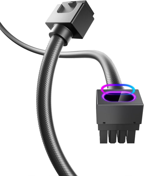 AsiaHorse Hydrus-8PIN CPU PSU Extension Cable ARGB Light, Copper Wire Motherboard Power Extension