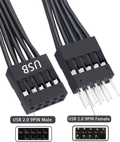 COMeap Front Panel Connector - Motherboard Extension Cable Set for PC DIY with Front Panel Extension Plug