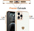 Teageo Cute Love-Heart Case for iPhone 12 Pro Max, White, Luxury Bling Soft Back Cover with Raised Camera Protection