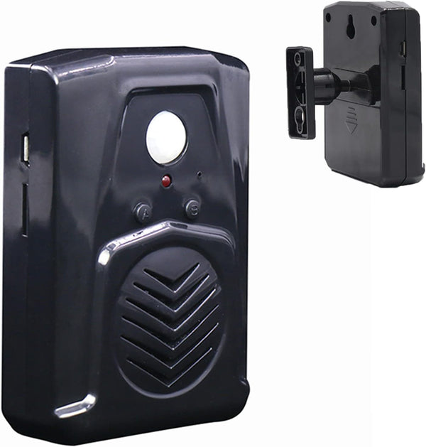 PIR Motion Sensor Activated Sound Player Speaker with USB Cable for MP3 Audio Files - Black