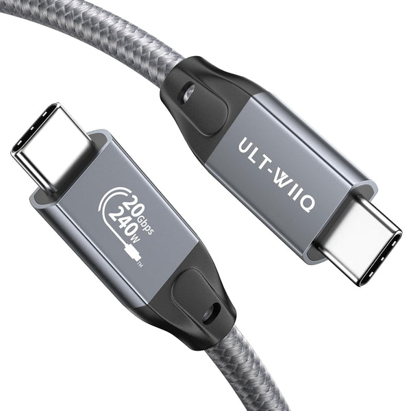 ULT-WIIQ USB C to USB C Cable, Fast Charging 240W, 10FT, 20Gbps Data Transfer, 4K@60Hz for iPhone 15, Samsung