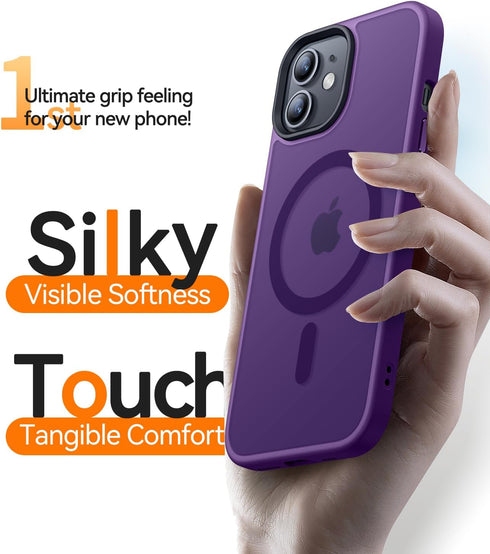 CANSHN Magnetic iPhone 11 Case, Compatible with MagSafe, Translucent Matte, Slim Thin Shockproof Bumper Cover, 6.1
