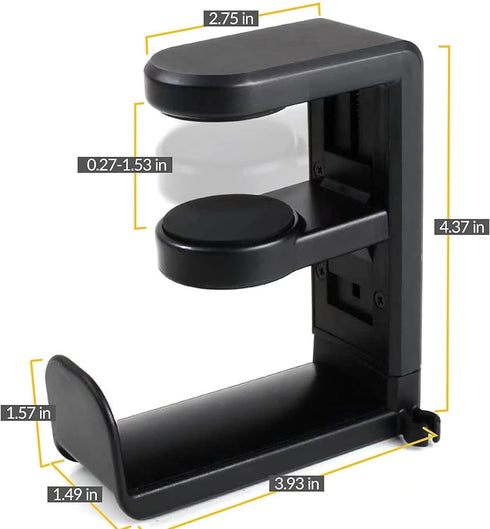 Headphone Holder Under Desk, Gaming Headset Hook with 360-Degree Adjustable Rotating Arm Clamp (Black)