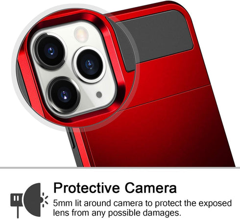 Vofolen Case for iPhone 11 Pro Max - Wallet Credit Card Holder Slot Sliding Door Hidden Pocket Protective Hard Shell