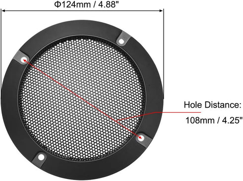 uxcell 4 Inch Speaker Grill Cover, Mesh Decorative Circle Subwoofer Guard Protector - Black