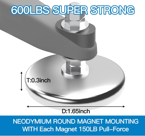 SULOVA 600 V2(Gen2) 150 pounds Magnetic roof Mount for starlink,Strong Neodyminum Round Magnet mounting kit