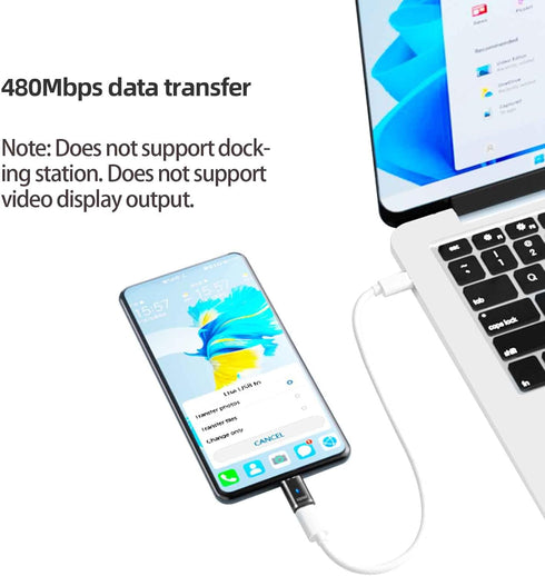 USB C Magnetic Adapter (Straight 2 Packs), USB2.0 Type C Connector with PD 120W Charge