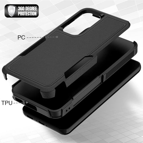 for Samsung Galaxy S23 Case, Dual Layer Heavy Duty Protective Cover with Screen Protector - Military Protection