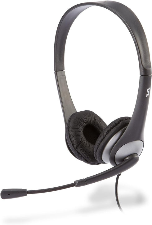Cyber Acoustics AC-204 Stereo Headset, 3.5mm with Y-Adapter for Home & K12 Classroom Education.