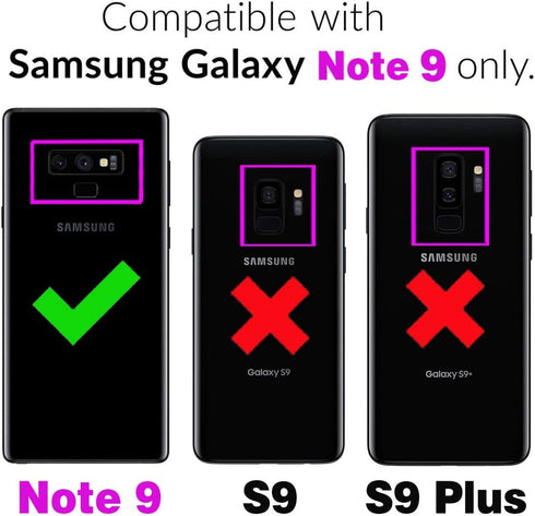 Asuwish Phone Case for Samsung Galaxy Note 9 Wallet Cover with Tempered Glass Screen Protector and Flower Leather Flip Credit Card Holder Stand Folio Slot Cell Accessories Note9 Not S9 Women Men Brown