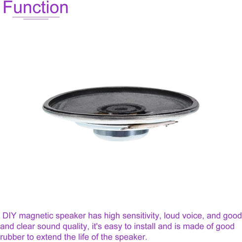 DMiotech 2 Pack 2W 8 Ohm 50mm Diameter DIY Magnetic Speaker, Round Shape Internal Replacement Loudspeaker