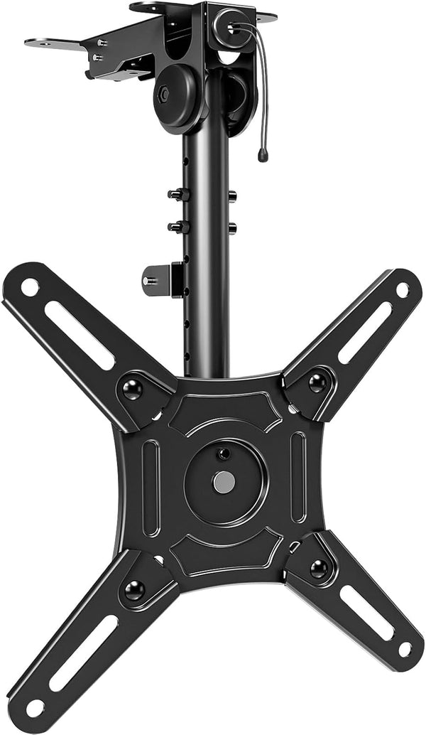 ELIVED Flip Down Ceiling TV Mount for Most 14-40 Inch TVs, Height Adjustable Full Motion Bracket 360° Swivel, Max VESA