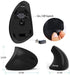Lekvey Ergonomic Mouse, Vertical Wireless Mouse, Rechargeable 2.4GHz Optical Mouse with 3 Adjustable DPI Levels, Black