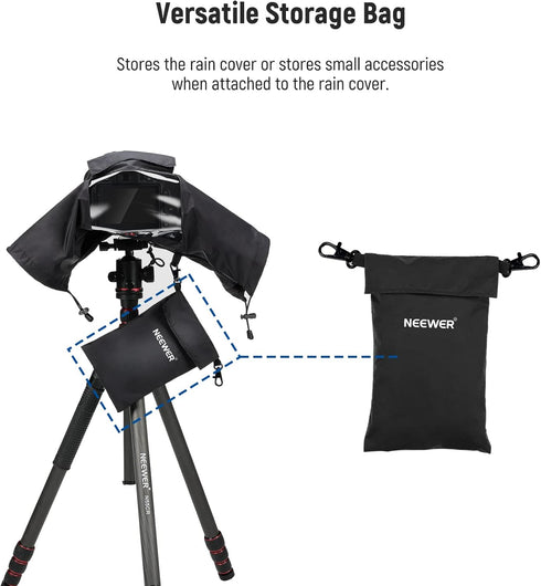 NEEWER Camera Rain Cover, Durable Nylon Raincoat for Canon Sony Nikon DSLR Mirrorless Vlog Camera & Lenses Within 200mm