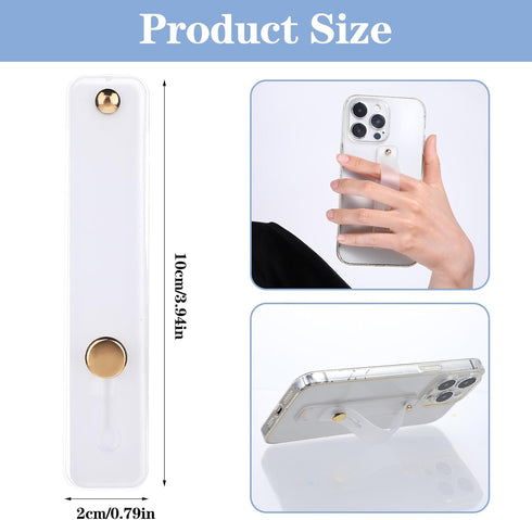 Ymapinc 2Pcs Phone Case Holder Strap, Phone Loops for Back of Phone White Silicone Kickstand Cell Phone Strap Grip