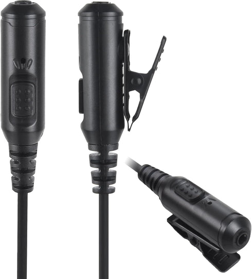 2 Pin Ptt Mic Earpiece - Two Way Radio Headset for Motorola Walkie Talkie, Wired, Black