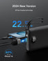 VRURC Portable Charger Power Bank, 10000mAh, 22.5W Fast Charging, Built-in USB-C Cable for iPhone 15, Black