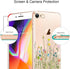 Unov Case for iPhone SE (2022), iPhone SE (2020), iPhone 8, iPhone 7, Clear with Embossed Floral Pattern, TPU Soft