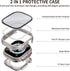 (2 in 1) Waterproof Case Compatible for Apple Watch Ultra/Ultra 2, Tempered Glass Protective PC Face Cover & Back Bumper