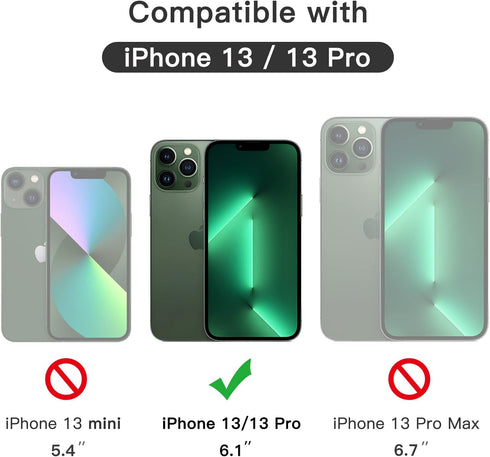 JETech Full Coverage Screen Protector for iPhone 13/13 Pro 6.1-Inch, Black Edge Tempered Glass Film, 3-Pack