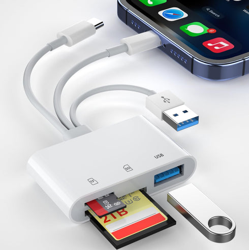 Ardaddyn SD Card Reader 3 in 1 - Lightening to USB Camera Adapter
