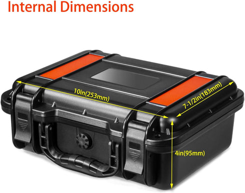 Waterproof Hard Case with DIY Customizable Foam Insert - 11 x 9 x 5in (Black)