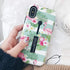 Compatible with iPhone XR Case, 3D Embossed Pink Flowers Gray Shell Design, Rugged Shockproof Case (Flamingo)