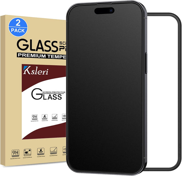 2 Pack Matte Glass Screen Protector for iPhone 14 Pro 6.1-inch 2022 with Easy Installation Frame, Anti-Glare, 9H