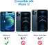 JETech Screen Protector for iPhone 12 6.1-Inch with Camera Lens Protector, Tempered Glass Film, 2-Pack Each