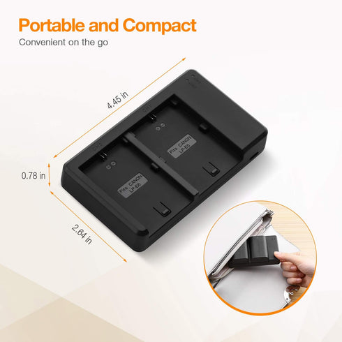 LP-E6 LP E6N Replacement Camera Batteries with Rapid Dual Charger Set for Canon 5D Mark II, III, IV, 6D, 7D